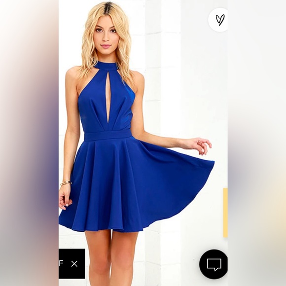 Smile Sweetly Royal Blue Skater Dress - Picture 3 of 10